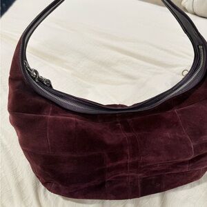 100% Authentic Coach Deep Burgundy Suede Hobo Bag